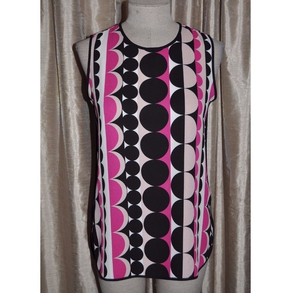 103 VINCE CAMUTO Retro Dot Hi-Lo Hem Top - Picture 4 of 8